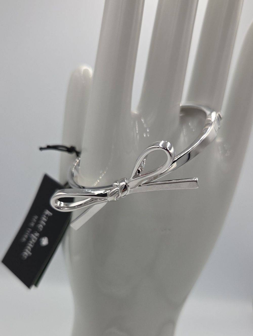 kate spade Skinny Mini Silver Bow Bangle Bracelet